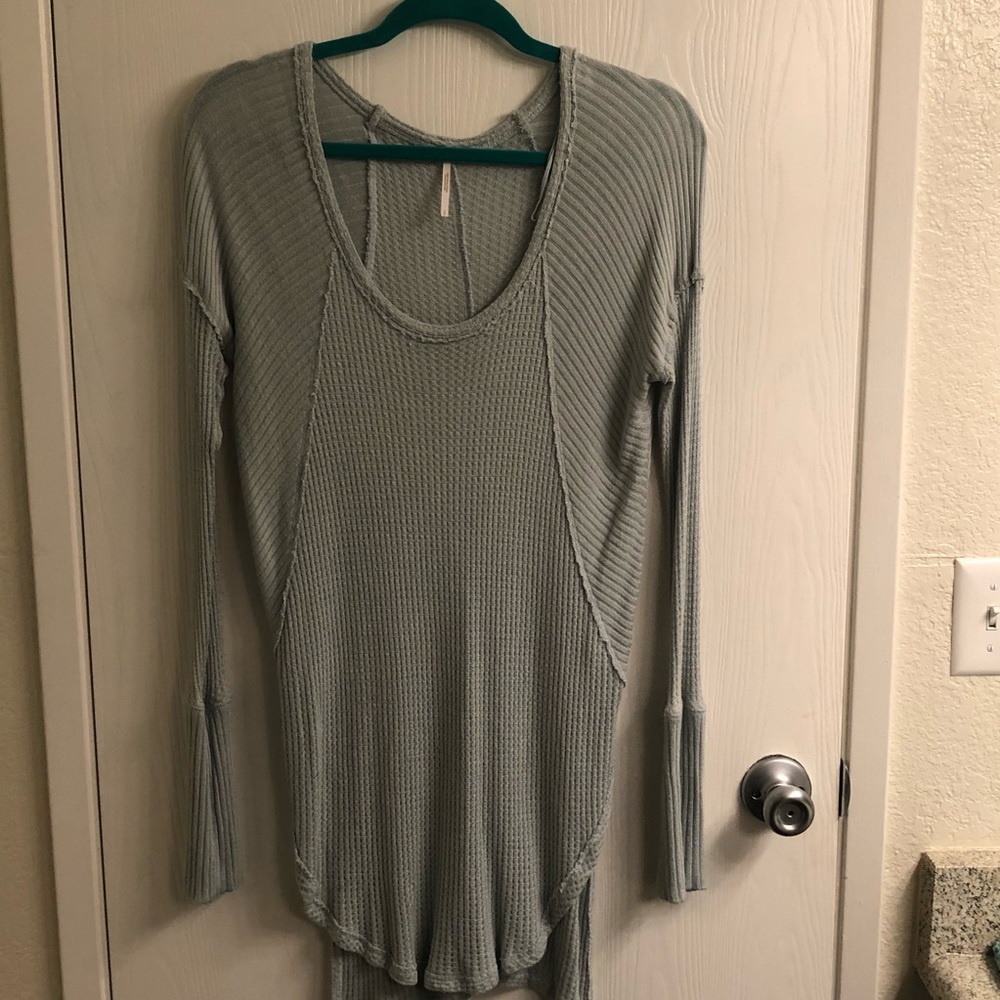 Free People Oversized Waffle Sweater